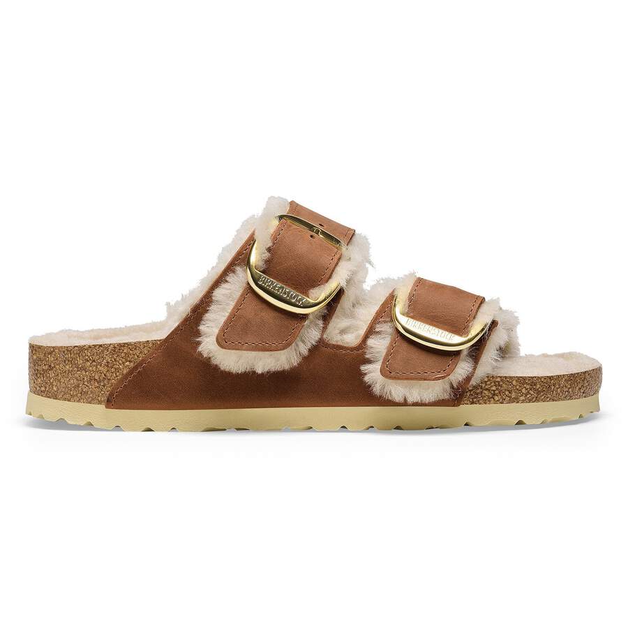 Arizona Big Buckle Shearling Natural Leather Oiled - Cognac