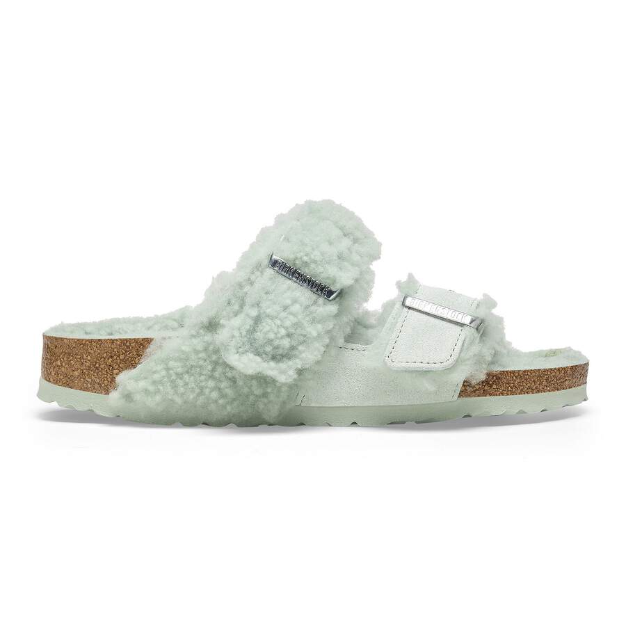 Arizona Teddy Split Suede Leather/Fur - Matcha