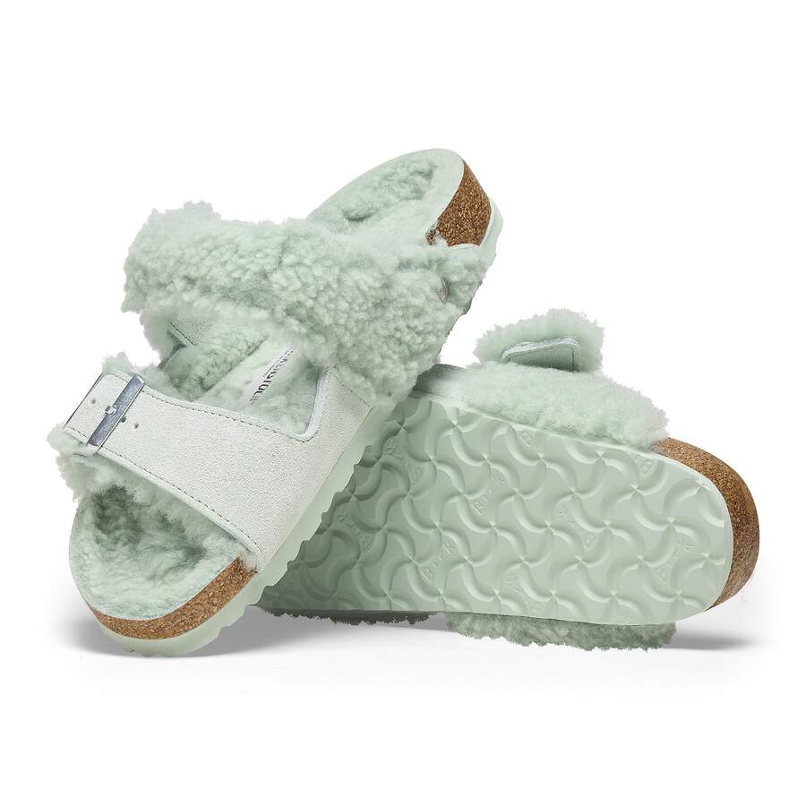 Arizona Teddy Split Suede Leather/Fur - Matcha