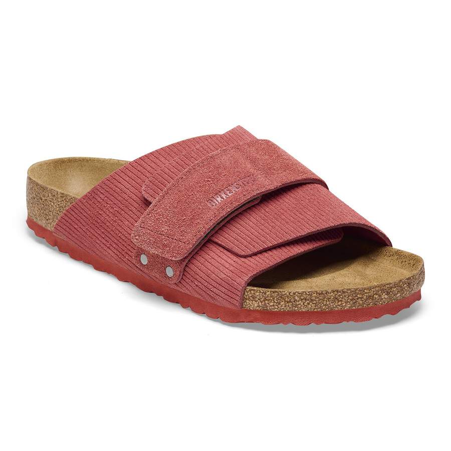 Kyoto Suede Leather Embossed - Corduroy Sienna Red