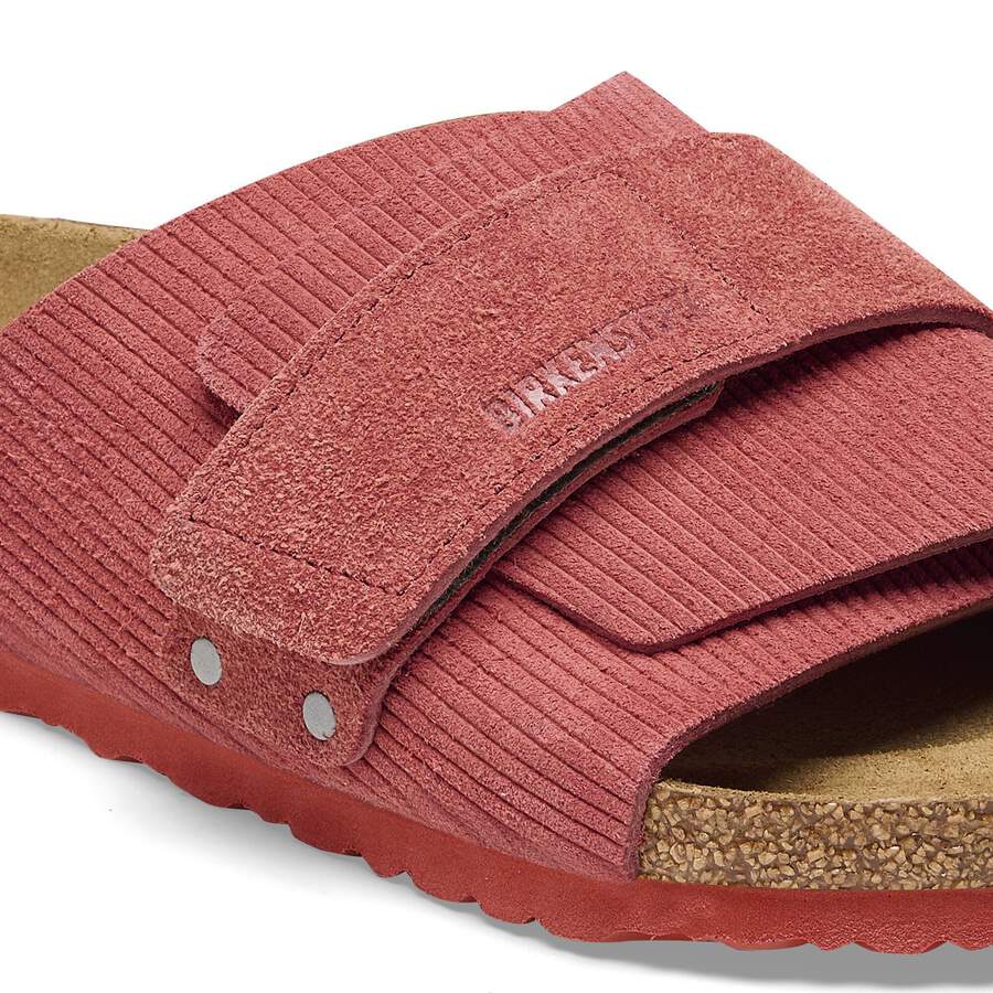 Kyoto Suede Leather Embossed - Corduroy Sienna Red