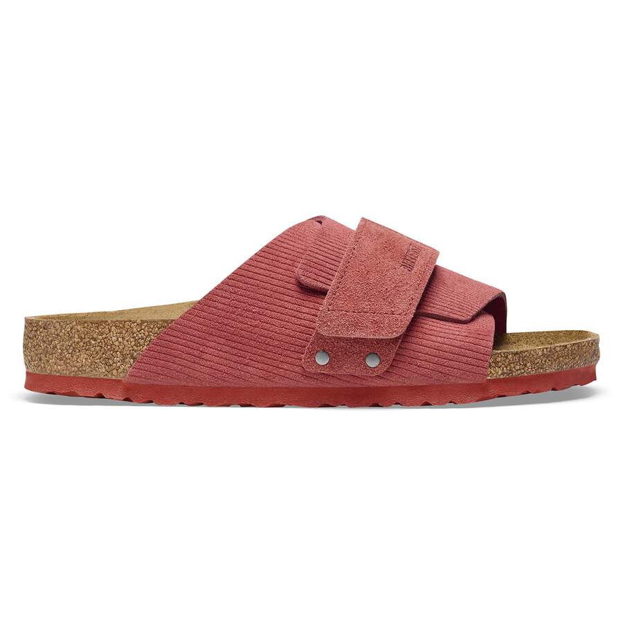 Kyoto Suede Leather Embossed - Corduroy Sienna Red