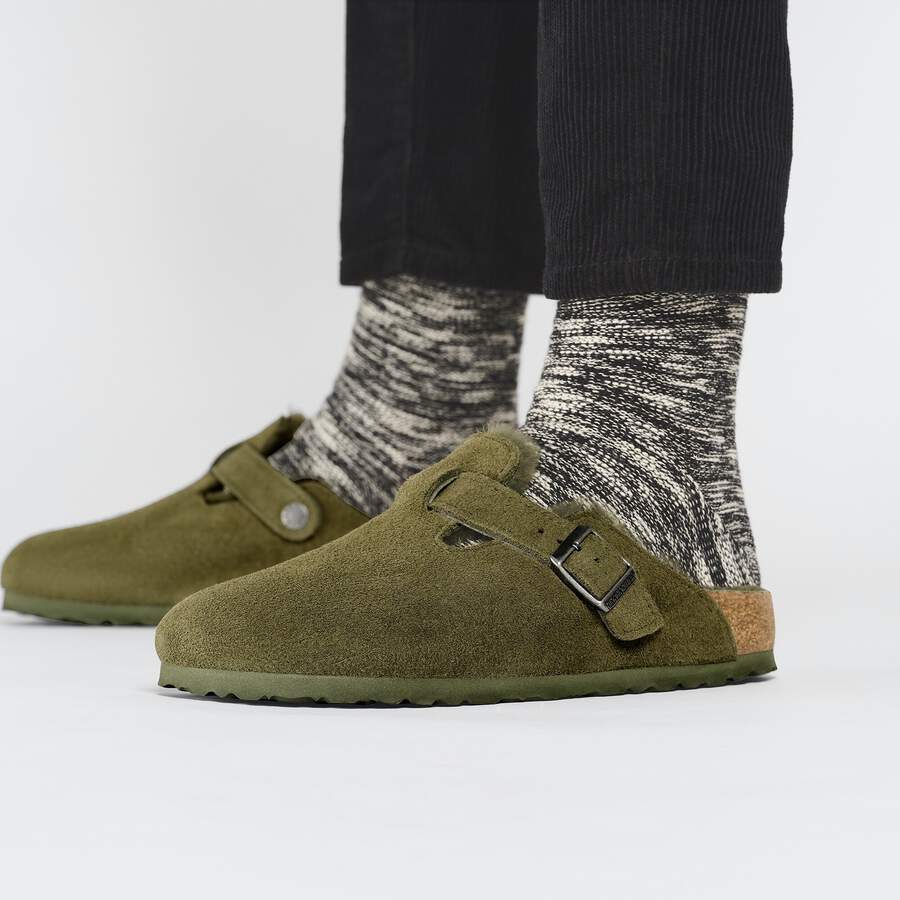 Boston Shearling Suede Leather - Thyme