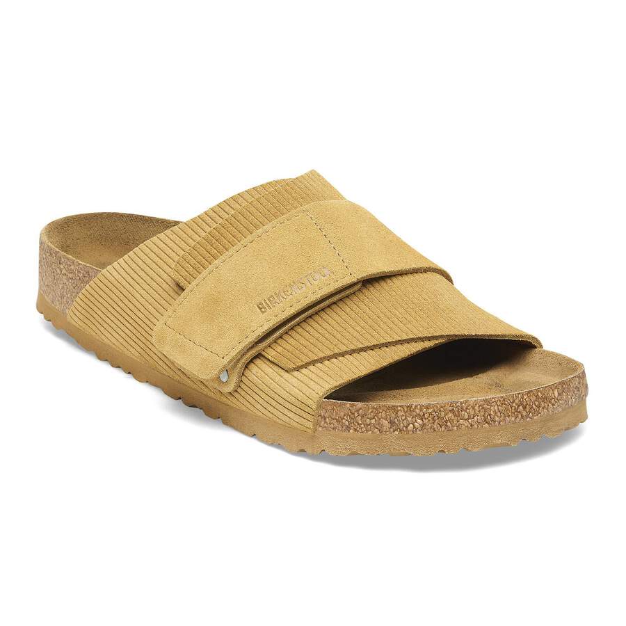 Kyoto Suede Leather Embossed - Corduroy Cork Brown