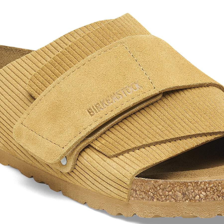 Kyoto Suede Leather Embossed - Corduroy Cork Brown
