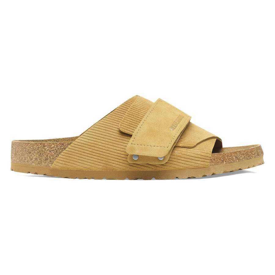Kyoto Suede Leather Embossed - Corduroy Cork Brown