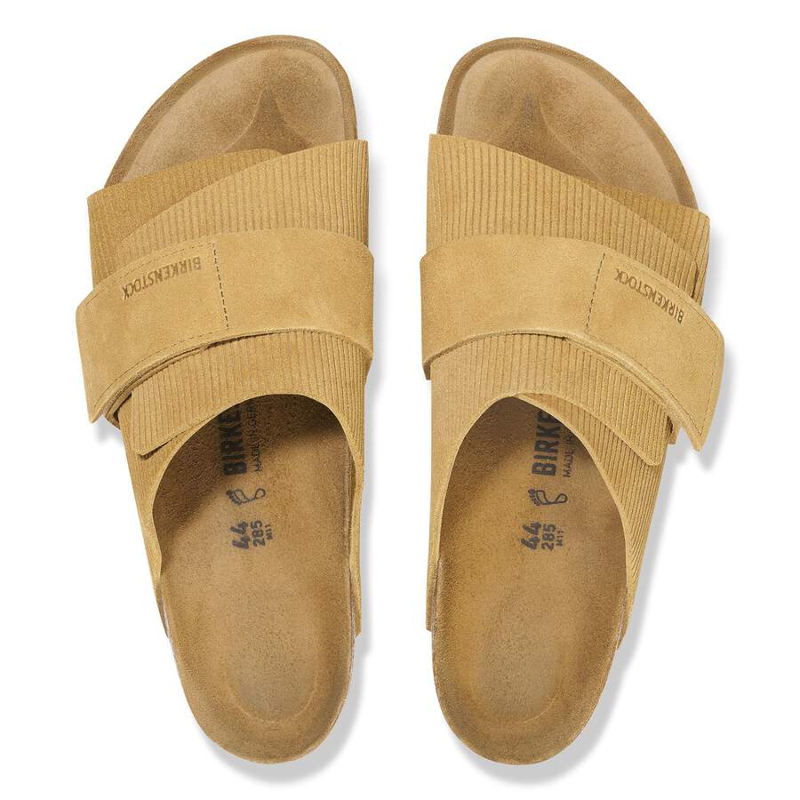 Kyoto Suede Leather Embossed - Corduroy Cork Brown