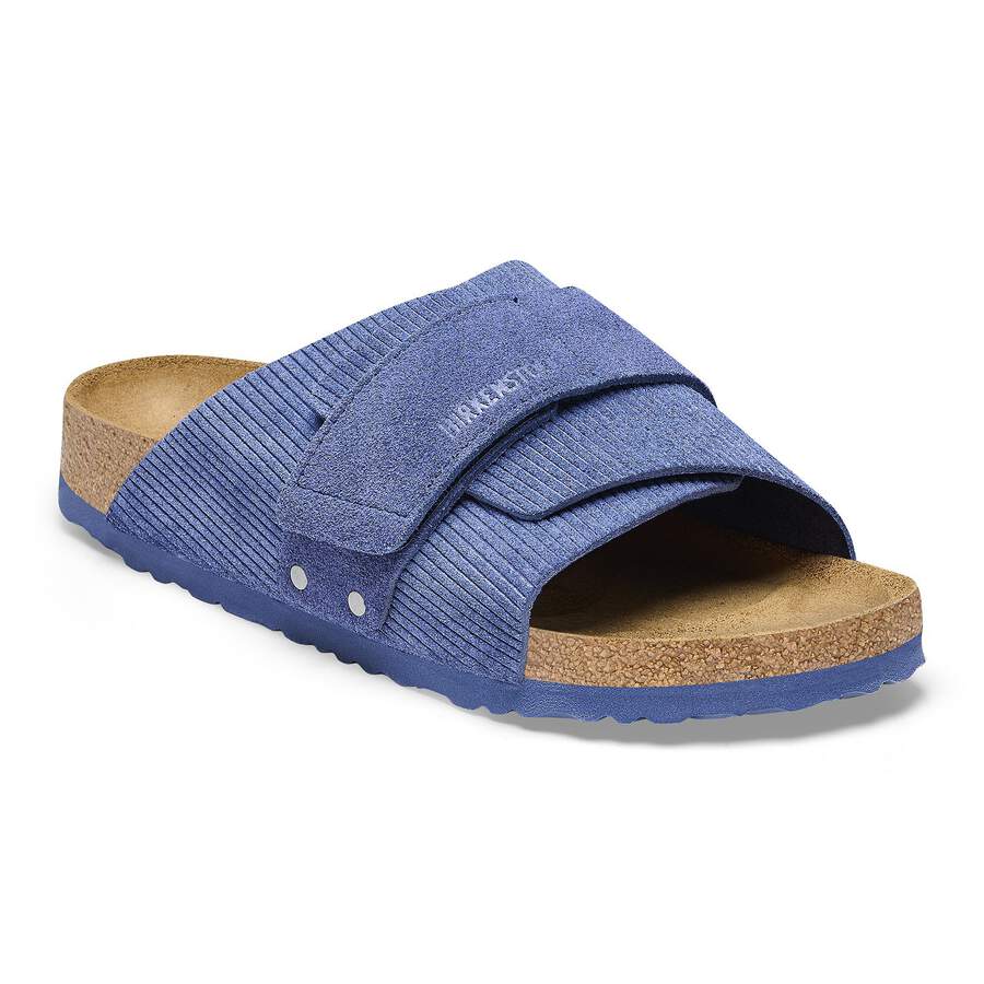 Kyoto Suede Leather Embossed - Corduroy Indigo