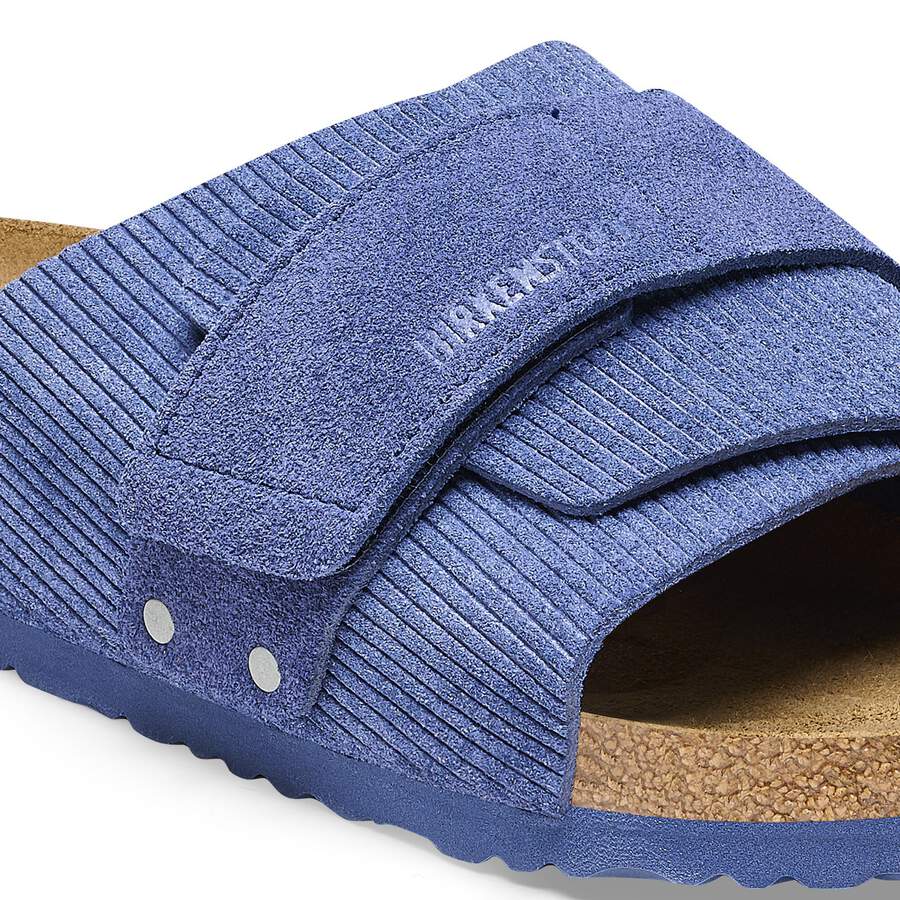 Kyoto Suede Leather Embossed - Corduroy Indigo