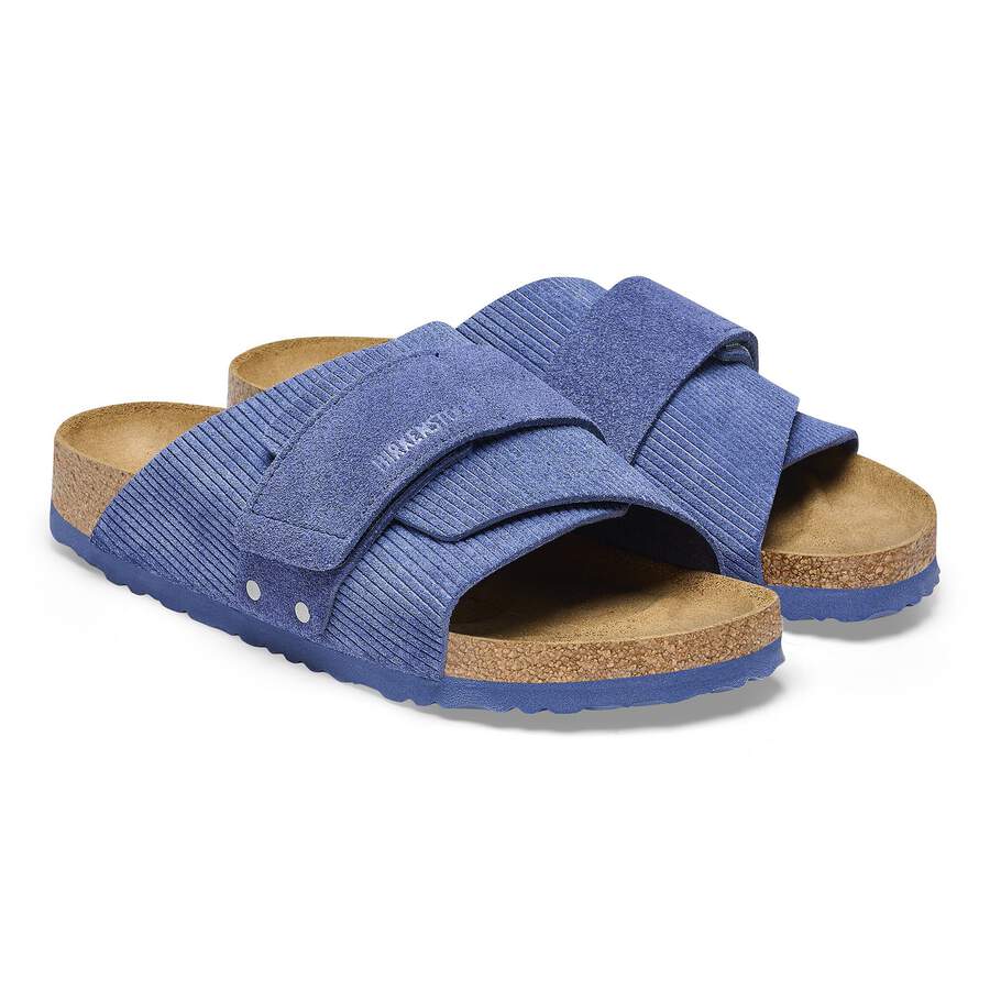 Kyoto Suede Leather Embossed - Corduroy Indigo