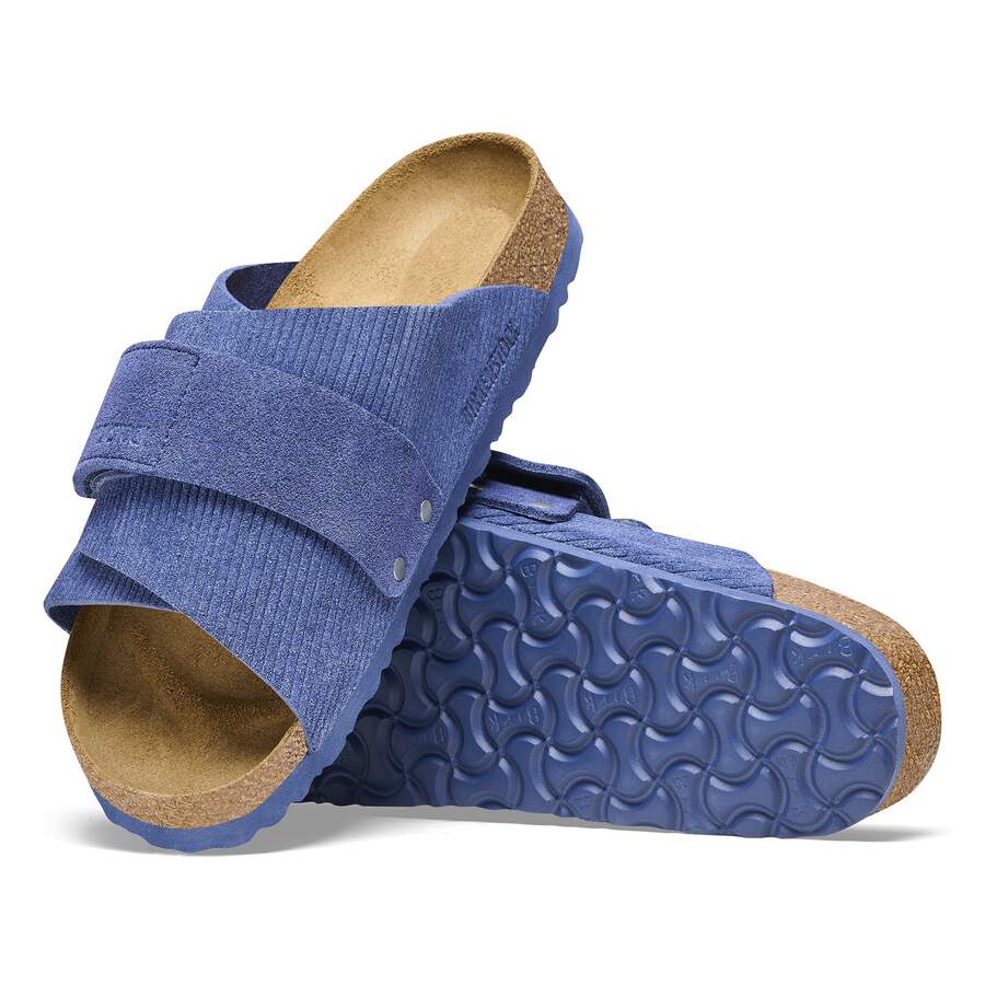 Kyoto Suede Leather Embossed - Corduroy Indigo