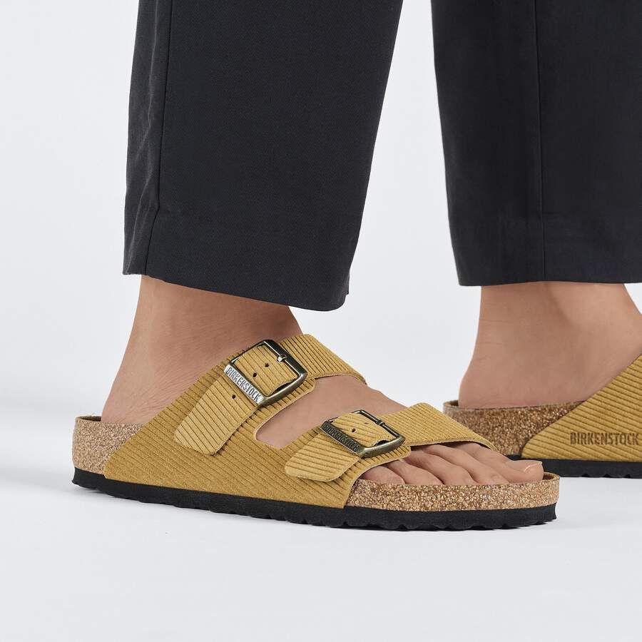 Arizona Suede Leather Embossed - Corduroy Cork Brown