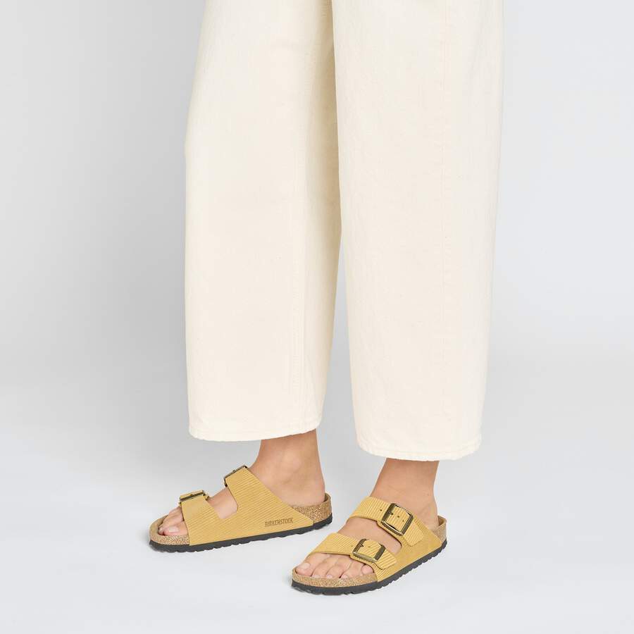 Arizona Suede Leather Embossed - Corduroy Cork Brown