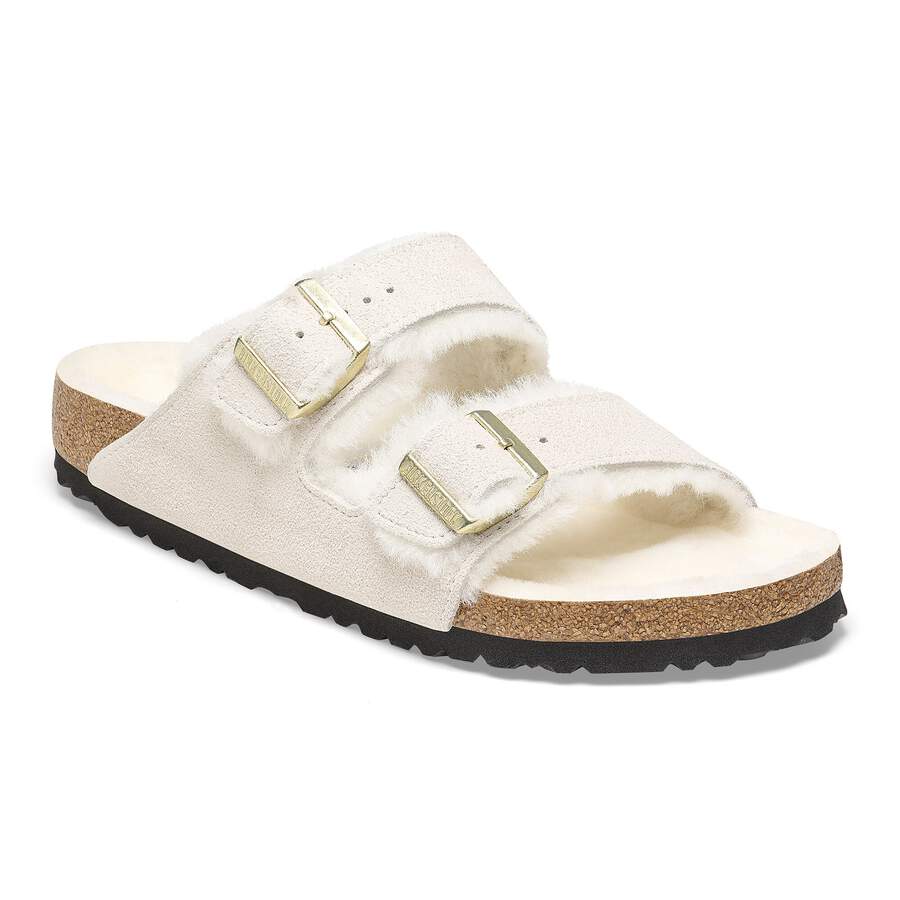 Arizona Shearling Suede Leather/Fur - Antique White