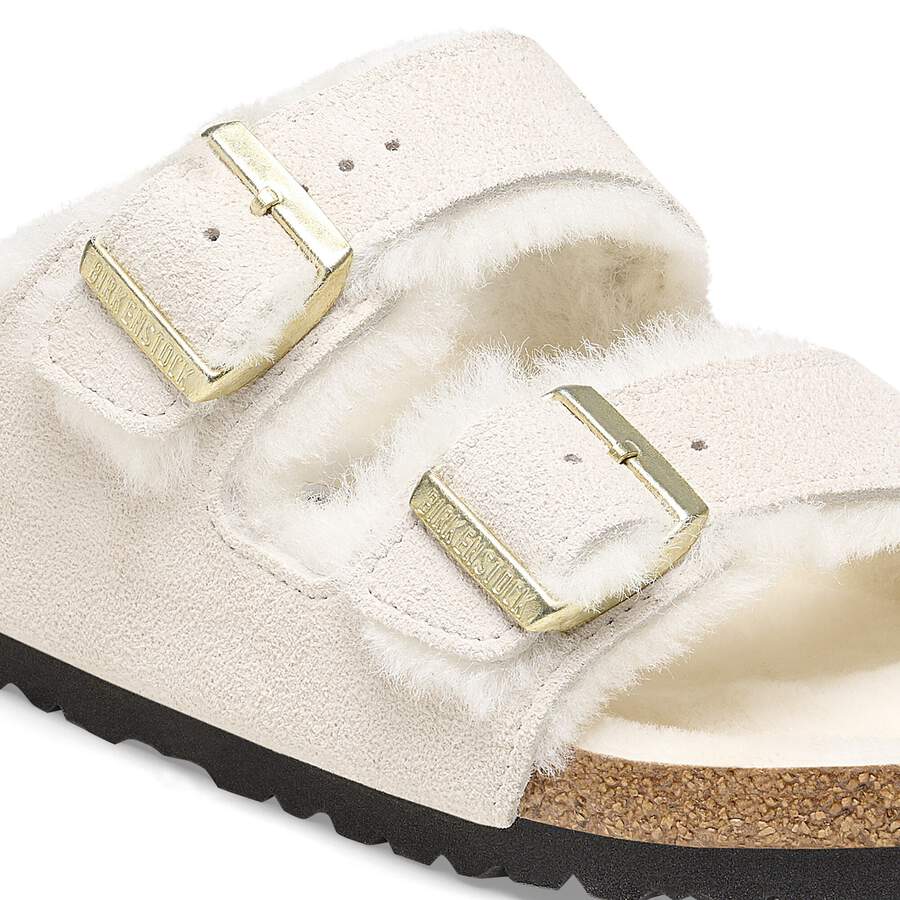 Arizona Shearling Suede Leather/Fur - Antique White