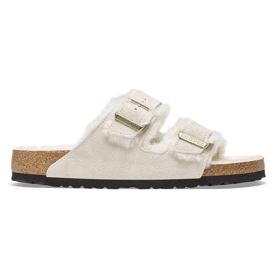 Arizona Shearling Suede Leather/Fur - Antique White