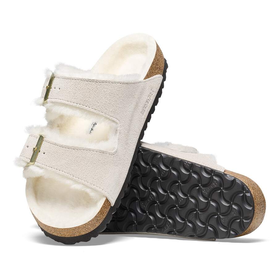 Arizona Shearling Suede Leather/Fur - Antique White