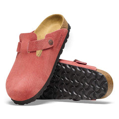 Boston Suede Leather Embossed - Corduroy Sienna Red