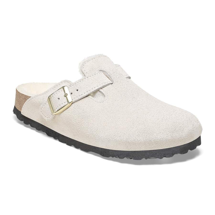 Boston Shearling Suede Leather - Antique White