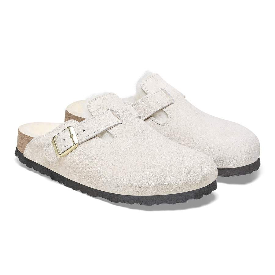 Boston Shearling Suede Leather - Antique White