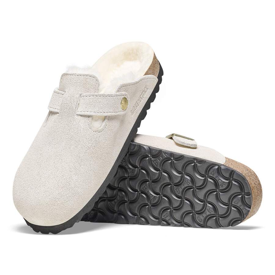 Boston Shearling Suede Leather - Antique White