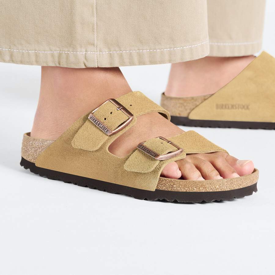 Arizona Suede Leather Taupe - Latte Cream