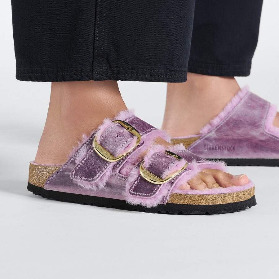 Arizona Big Buckle Shearling Natural Leather Oiled - Lavender