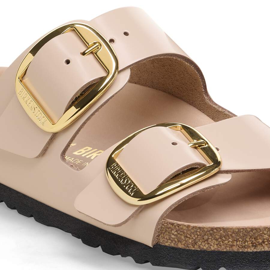 Arizona Big Buckle Natural Leather Patent - High Shine New Beige