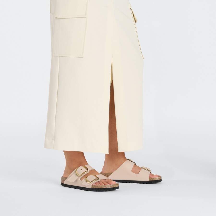 Arizona Big Buckle Natural Leather Patent - High Shine New Beige