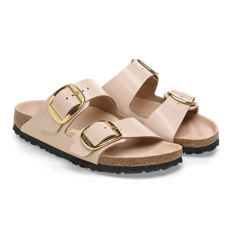 Arizona Big Buckle Natural Leather Patent - High Shine New Beige