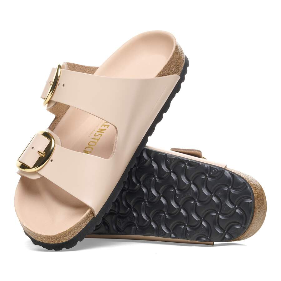 Arizona Big Buckle Natural Leather Patent - High Shine New Beige