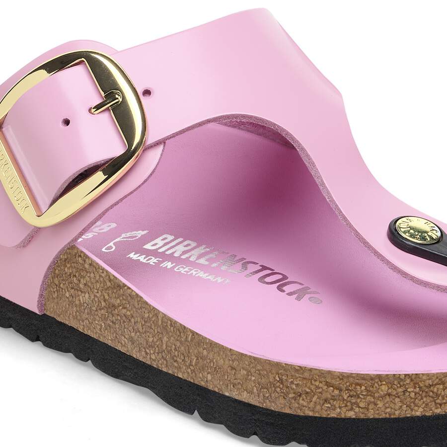 Gizeh Big Buckle Natural Leather Patent - High Shine Fondant Pink