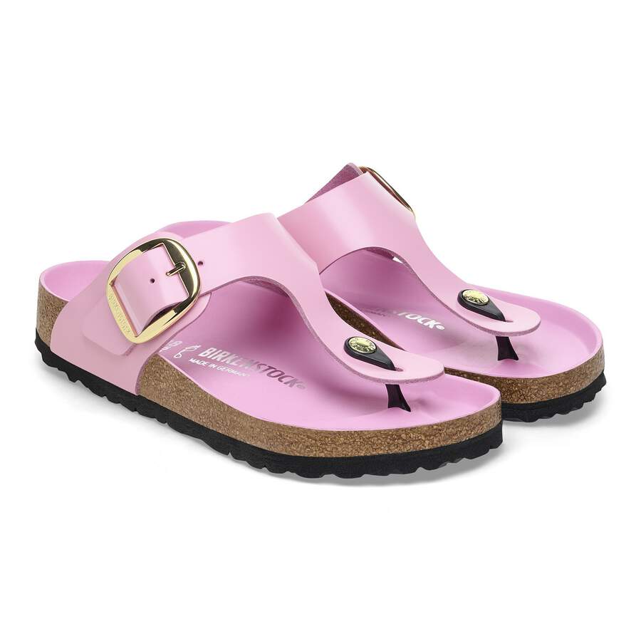 Gizeh Big Buckle Natural Leather Patent - High Shine Fondant Pink
