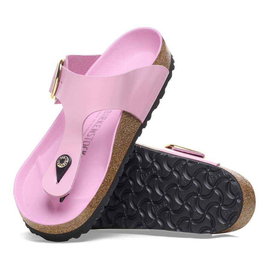 Gizeh Big Buckle Natural Leather Patent - High Shine Fondant Pink