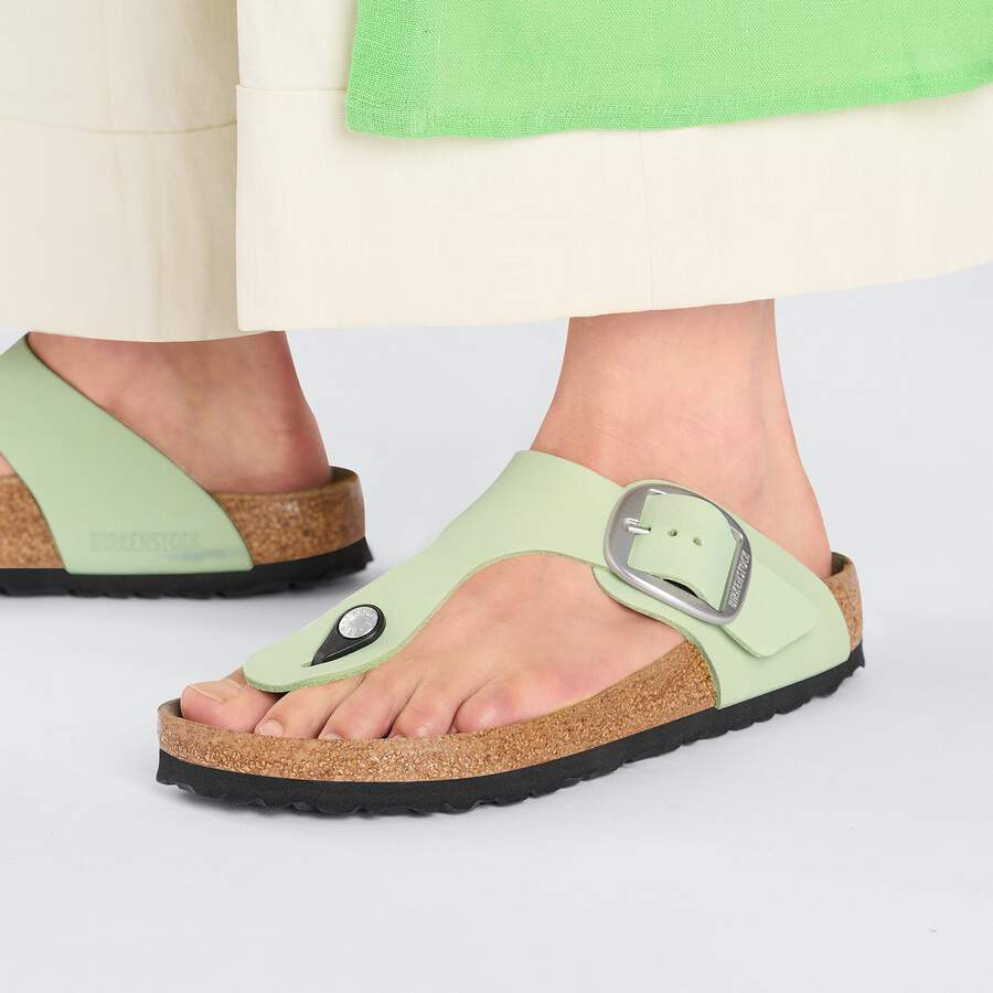 Gizeh Big Buckle Nubuck Leather - Faded Lime