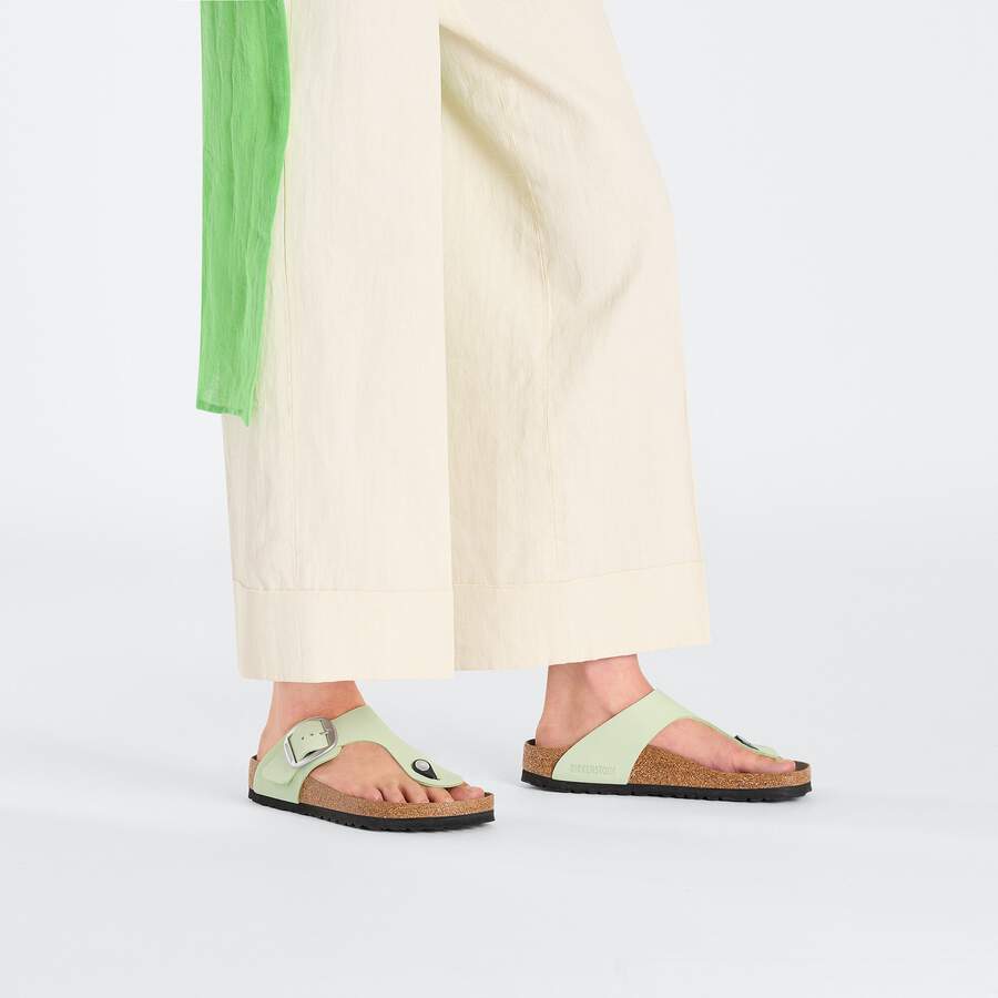Gizeh Big Buckle Nubuck Leather - Faded Lime
