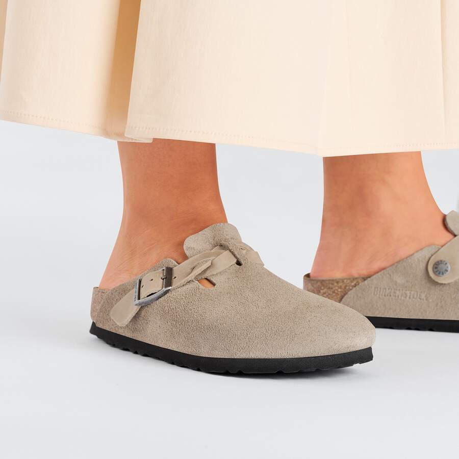 Boston Braided Suede Leather - Taupe