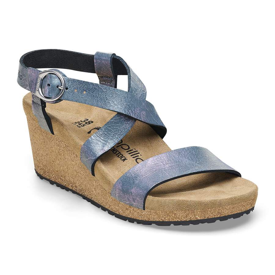 Sibyl Ring-Buckle Nubuck Leather - Metallic Black