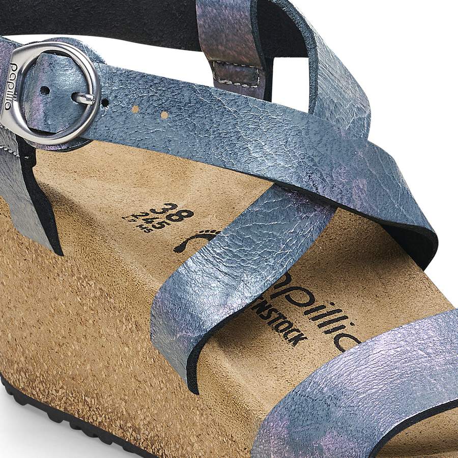 Sibyl Ring-Buckle Nubuck Leather - Metallic Black