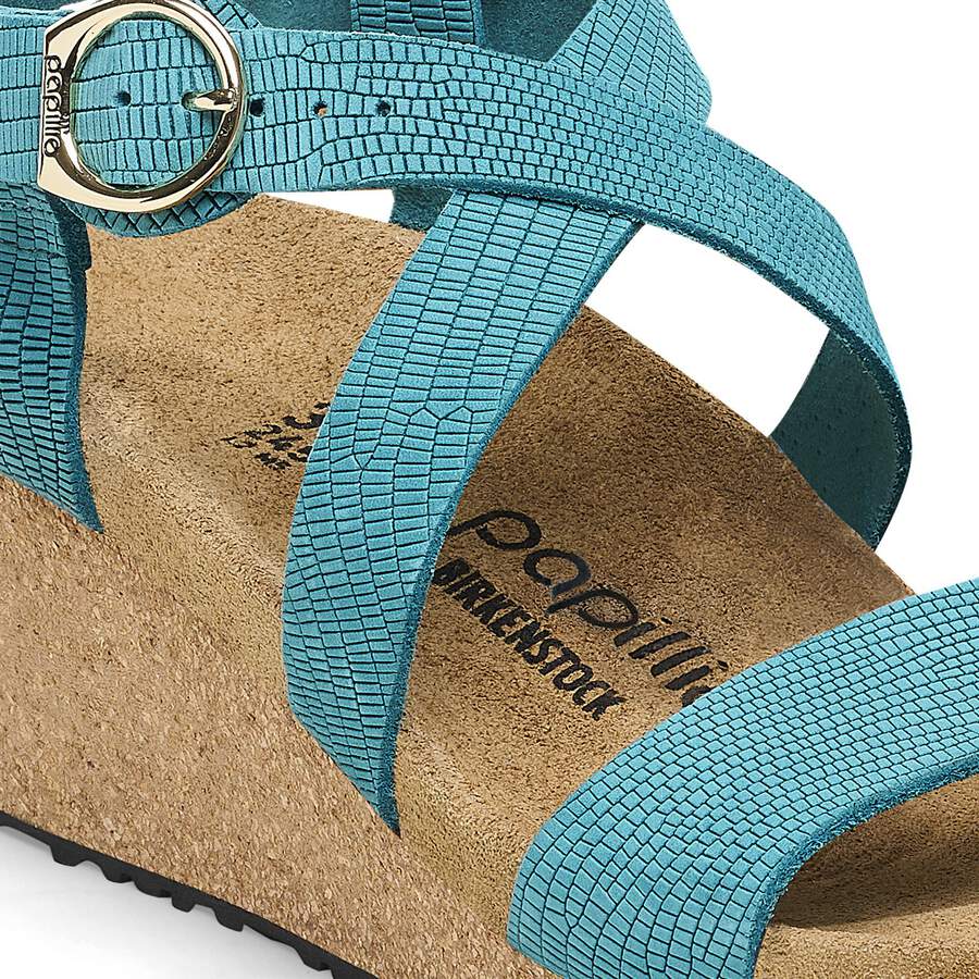 Sibyl Ring-Buckle Nubuck Leather Embossed - Biscay Bay