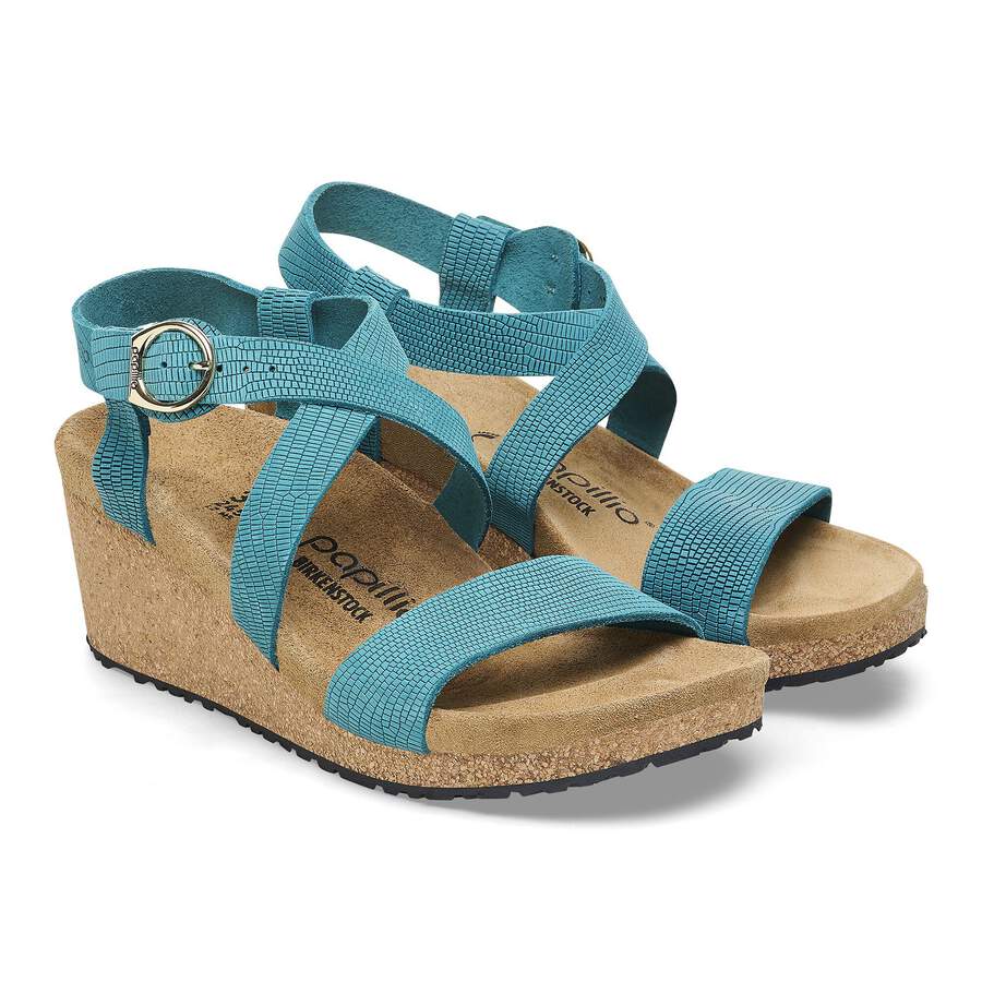 Sibyl Ring-Buckle Nubuck Leather Embossed - Biscay Bay