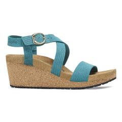 Sibyl Ring-Buckle Nubuck Leather Embossed - Biscay Bay