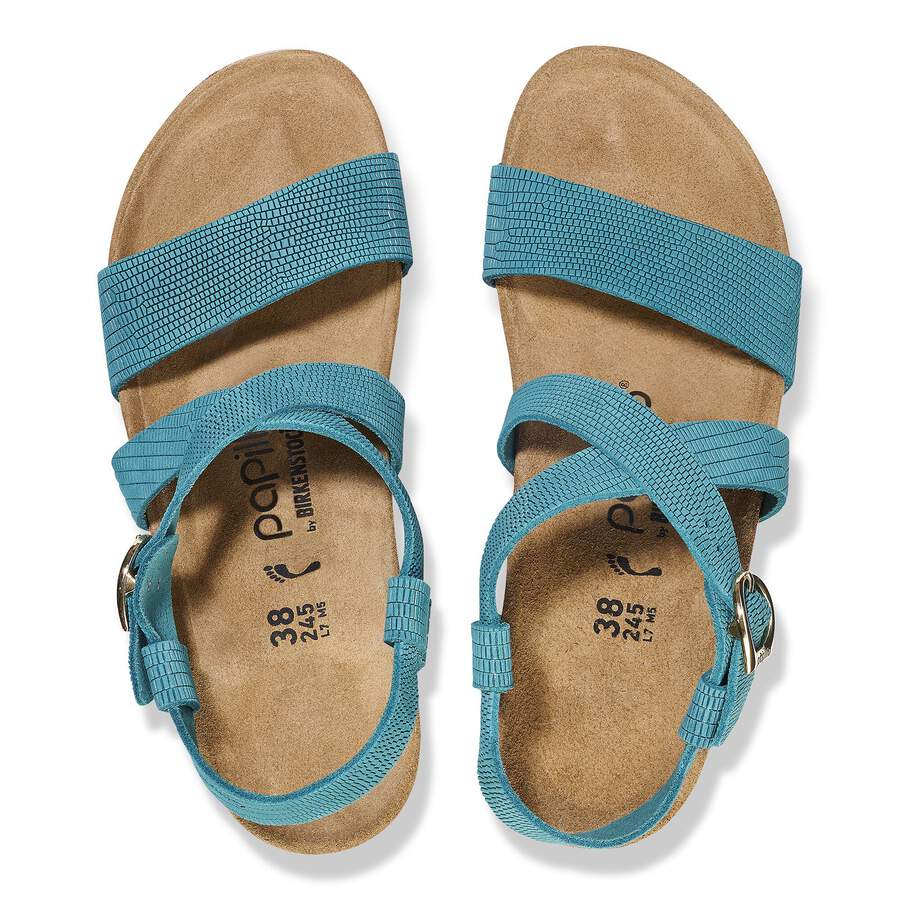 Sibyl Ring-Buckle Nubuck Leather Embossed - Biscay Bay