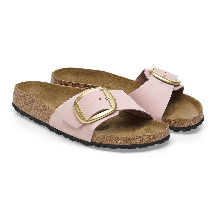 Madrid Big Buckle Nubuck Leather - Soft Pink