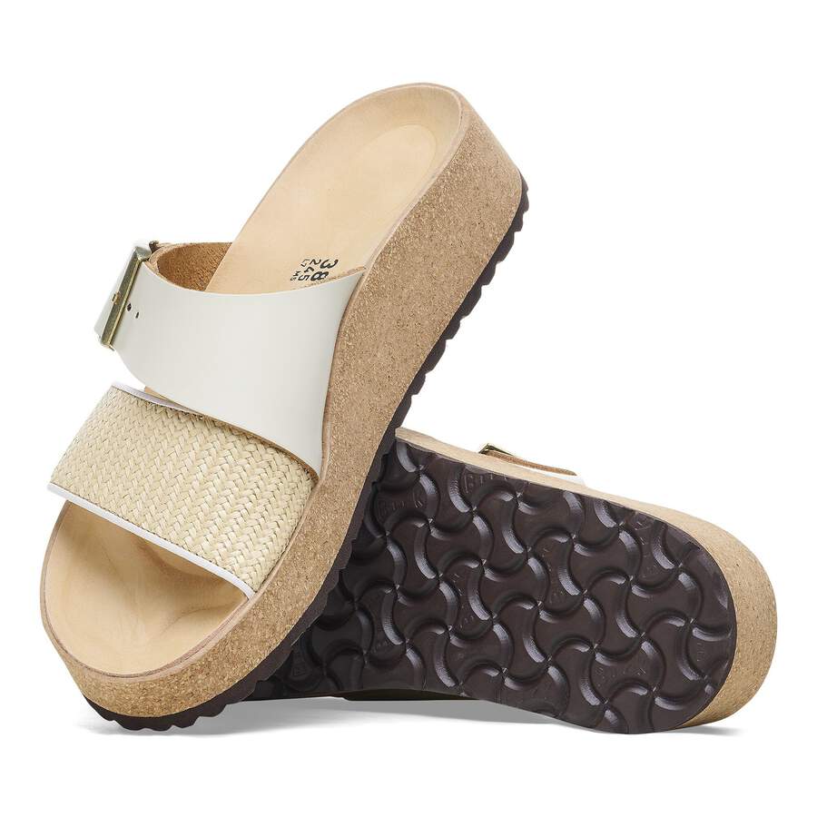 Almina Raffia Natural Leather/Synthetics - Natural/White