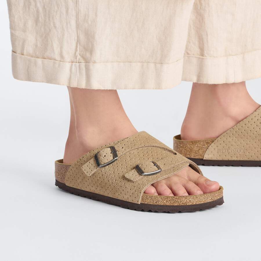 Zürich Suede Leather Embossed - Dotted New Beige