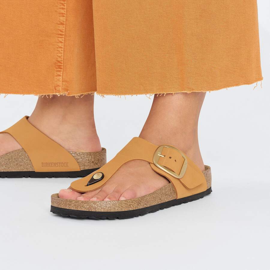 Gizeh Big Buckle Nubuck Leather - Burnt Orange