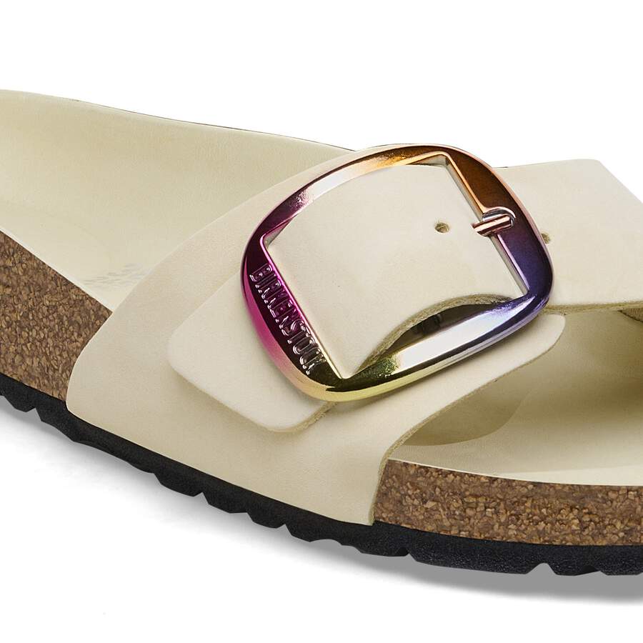 Madrid Big Buckle Natural Leather Nubuck - Ecru
