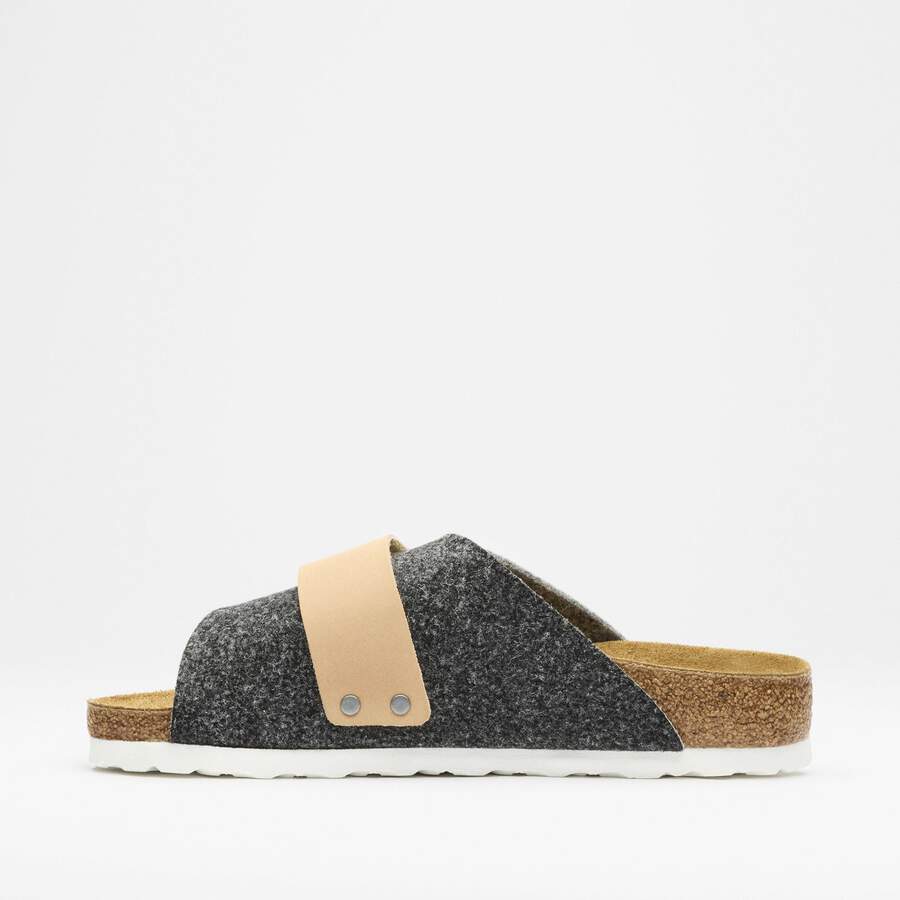 Kyoto Leather/Textile/Felt - Black/Gray
