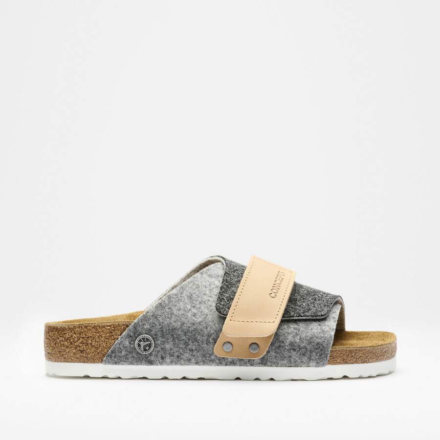 Kyoto Leather/Textile/Felt - Black/Gray